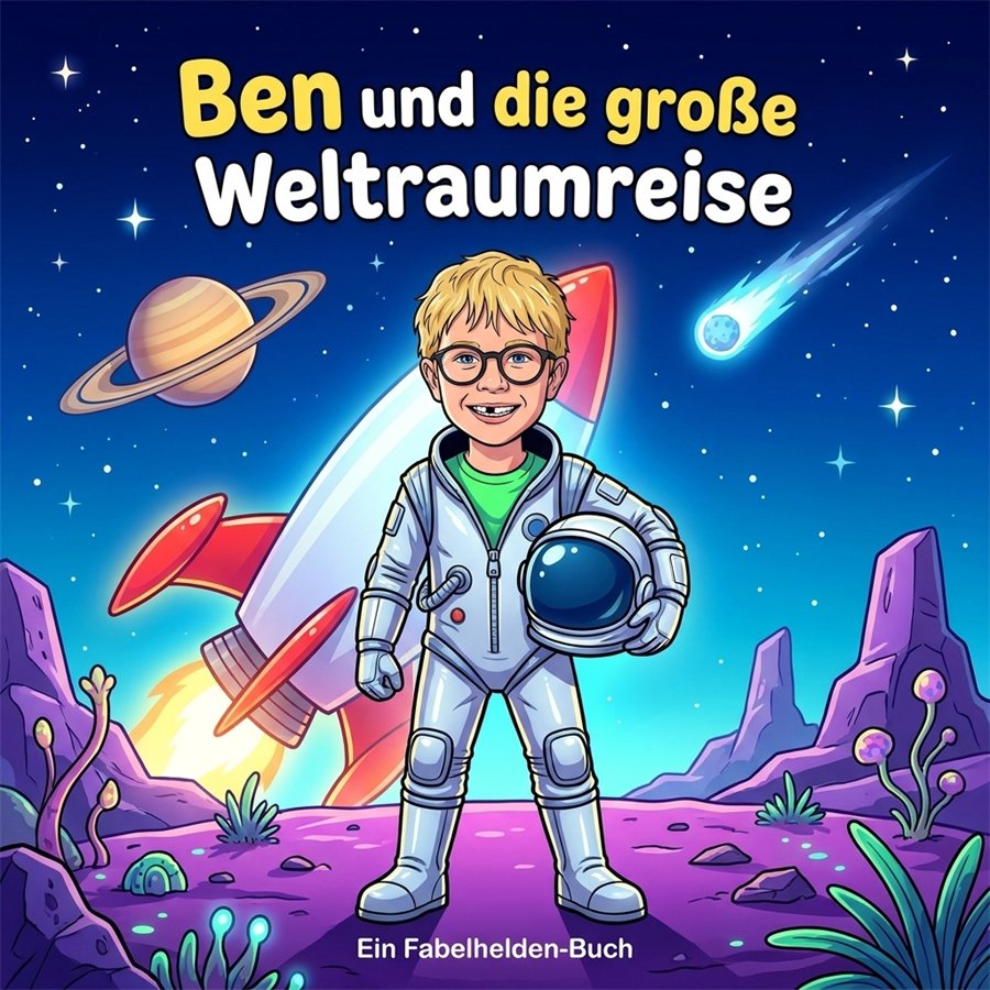 Buchcover: Ben und die große Weltraumreise, Comic-Stil