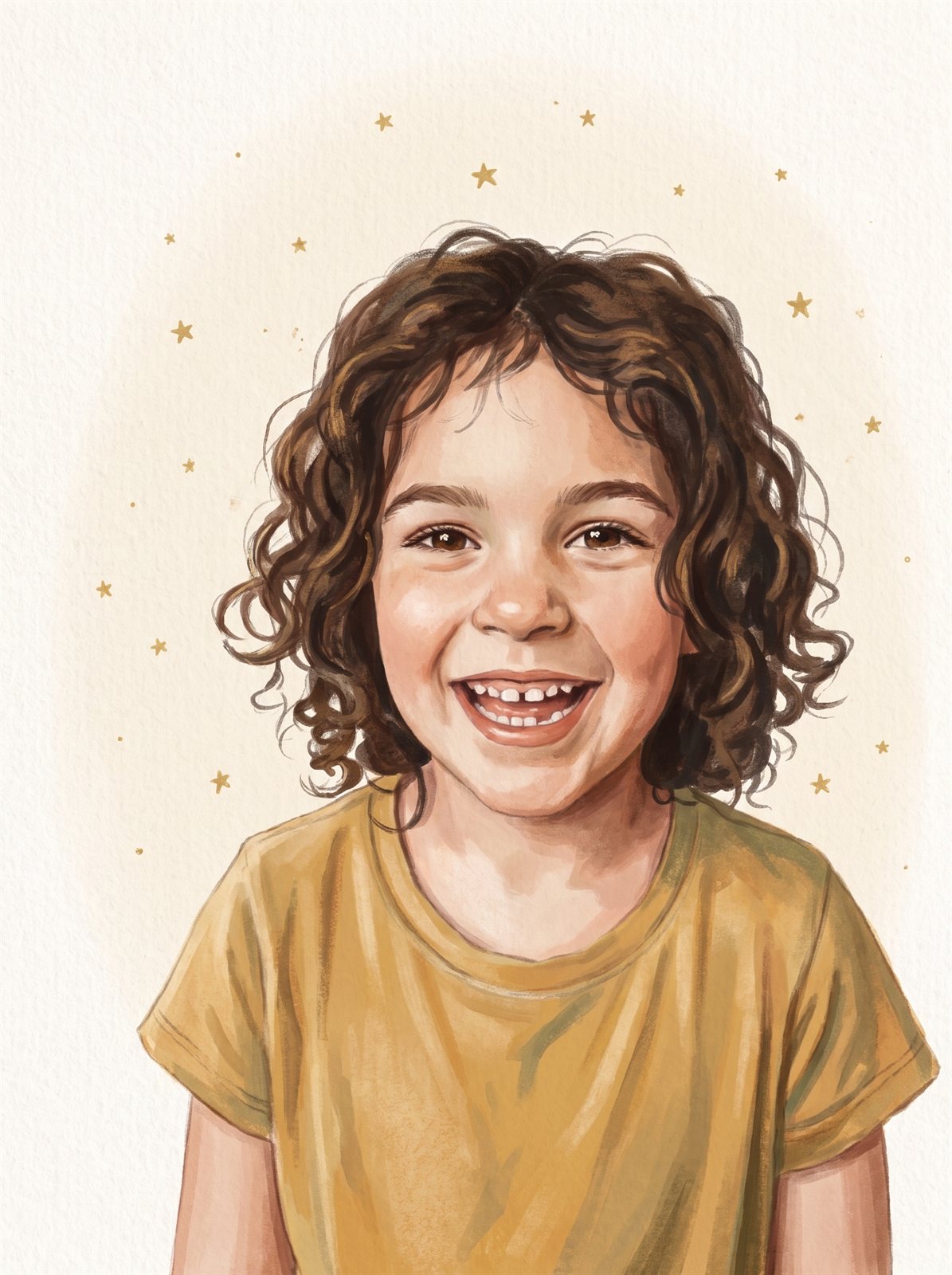 Illustration desselben Kindes im Bilderbuch-Stil